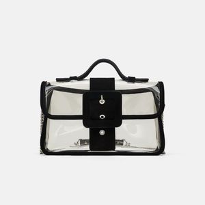 Zara Vinyl crossbody bag with LEATHER buckle